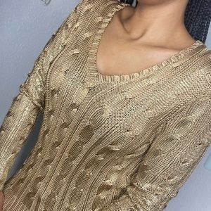 Lauren ralph lauren foiled cable knit sweater